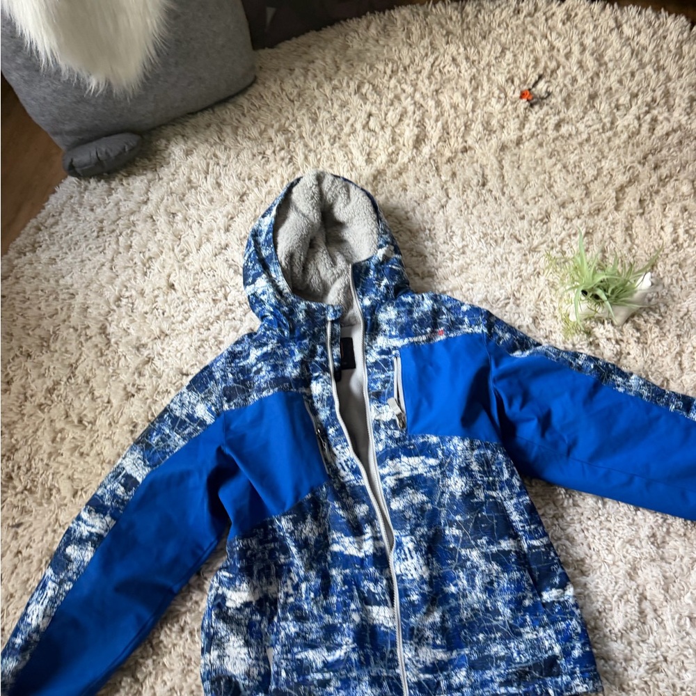 Swiss Tech Blue and Gray Fleece-Lined Jacket